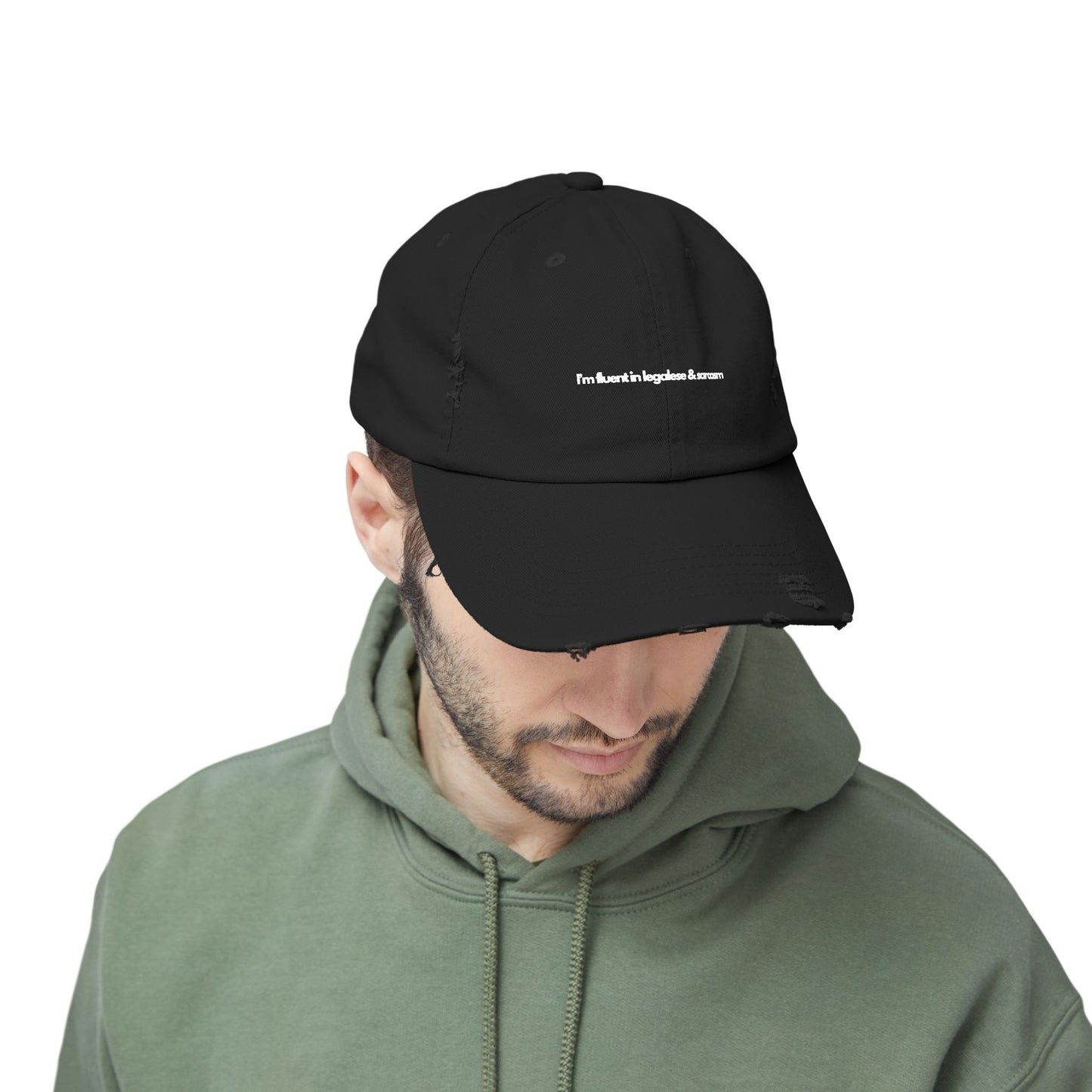 I'm Fluent In Legalese and Sarcasm - Unisex Distressed Cap