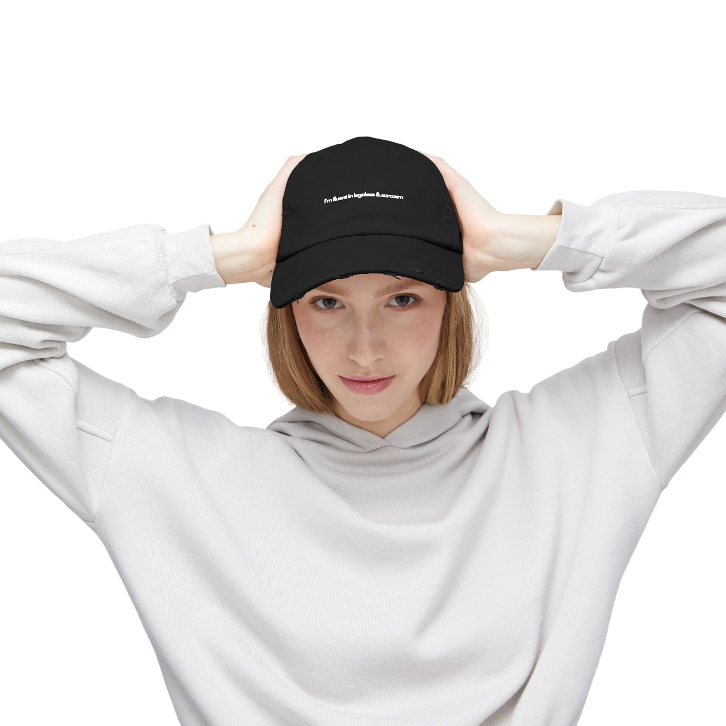 I'm Fluent In Legalese and Sarcasm - Unisex Distressed Cap