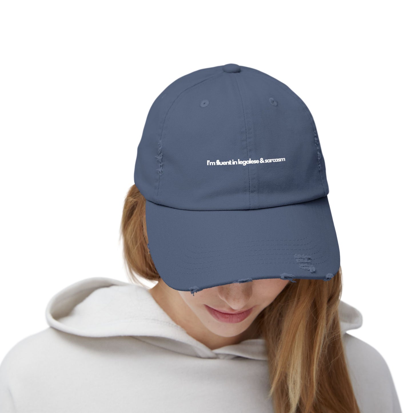 I'm Fluent In Legalese and Sarcasm - Unisex Distressed Cap