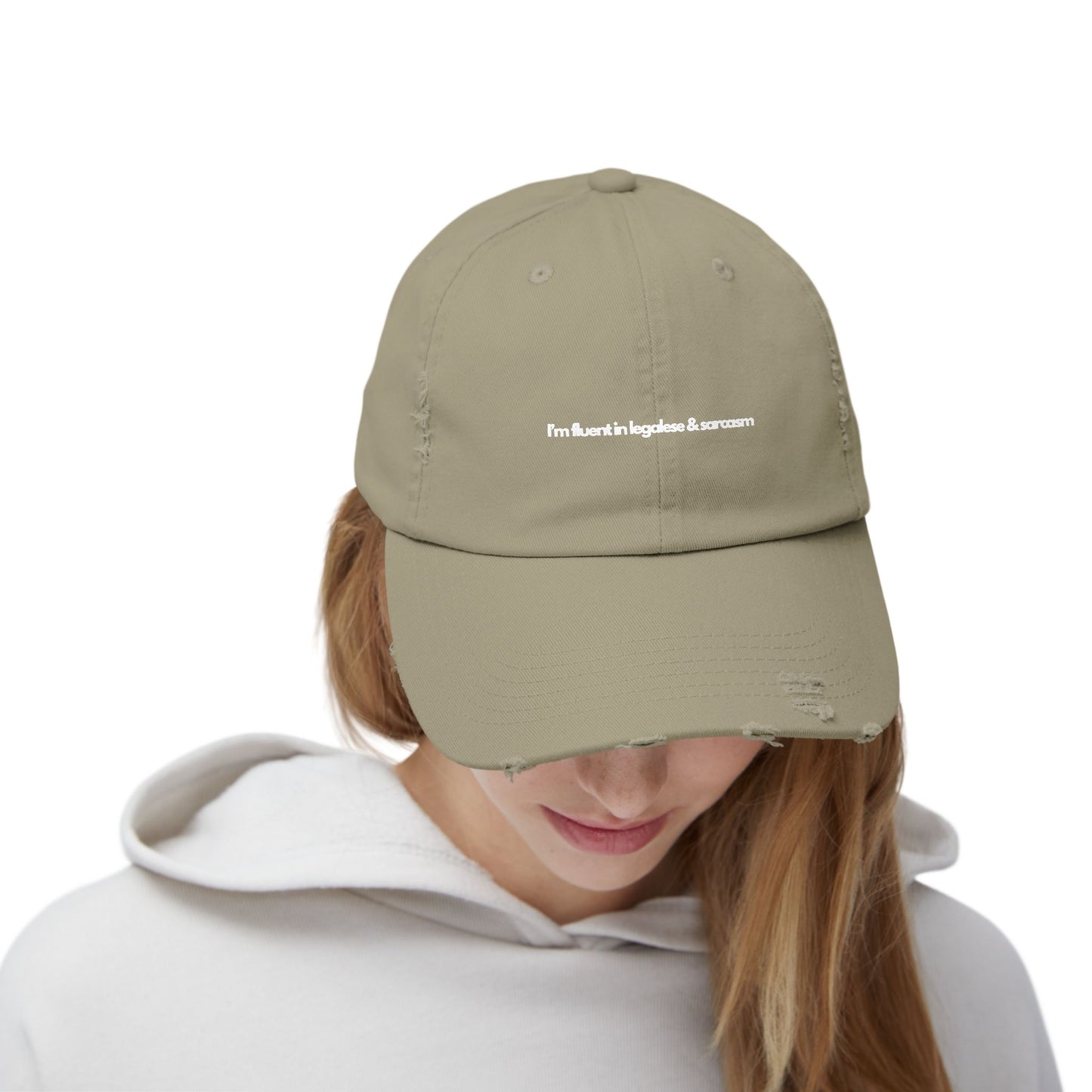 I'm Fluent In Legalese and Sarcasm - Unisex Distressed Cap
