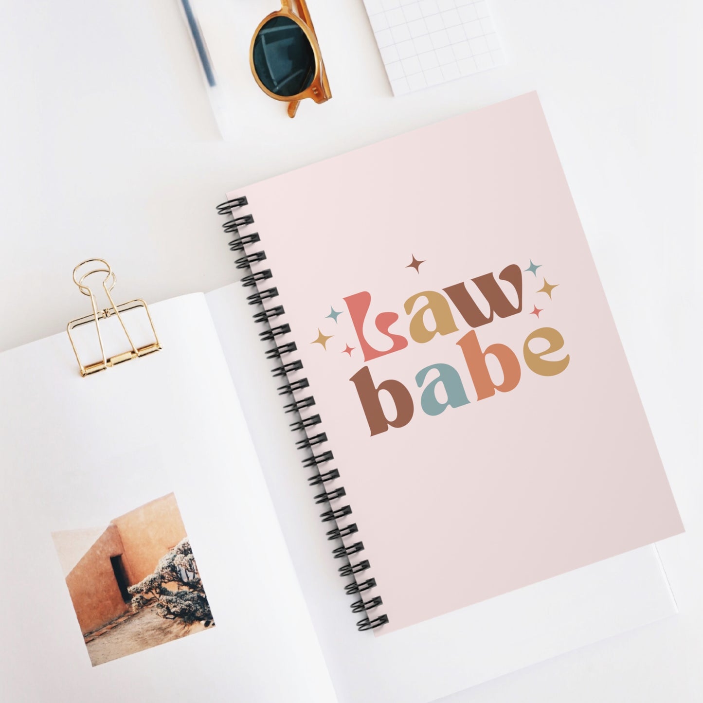 Cute 'Law Babe' Ruled Spiral Notebook for Law Students