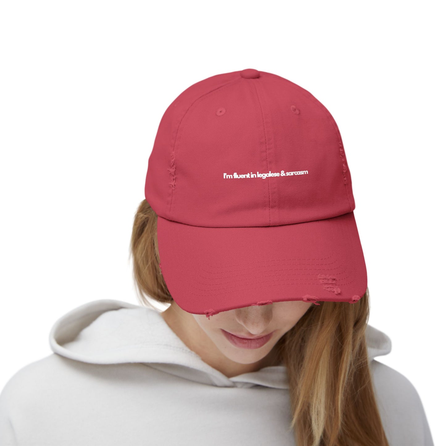 I'm Fluent In Legalese and Sarcasm - Unisex Distressed Cap