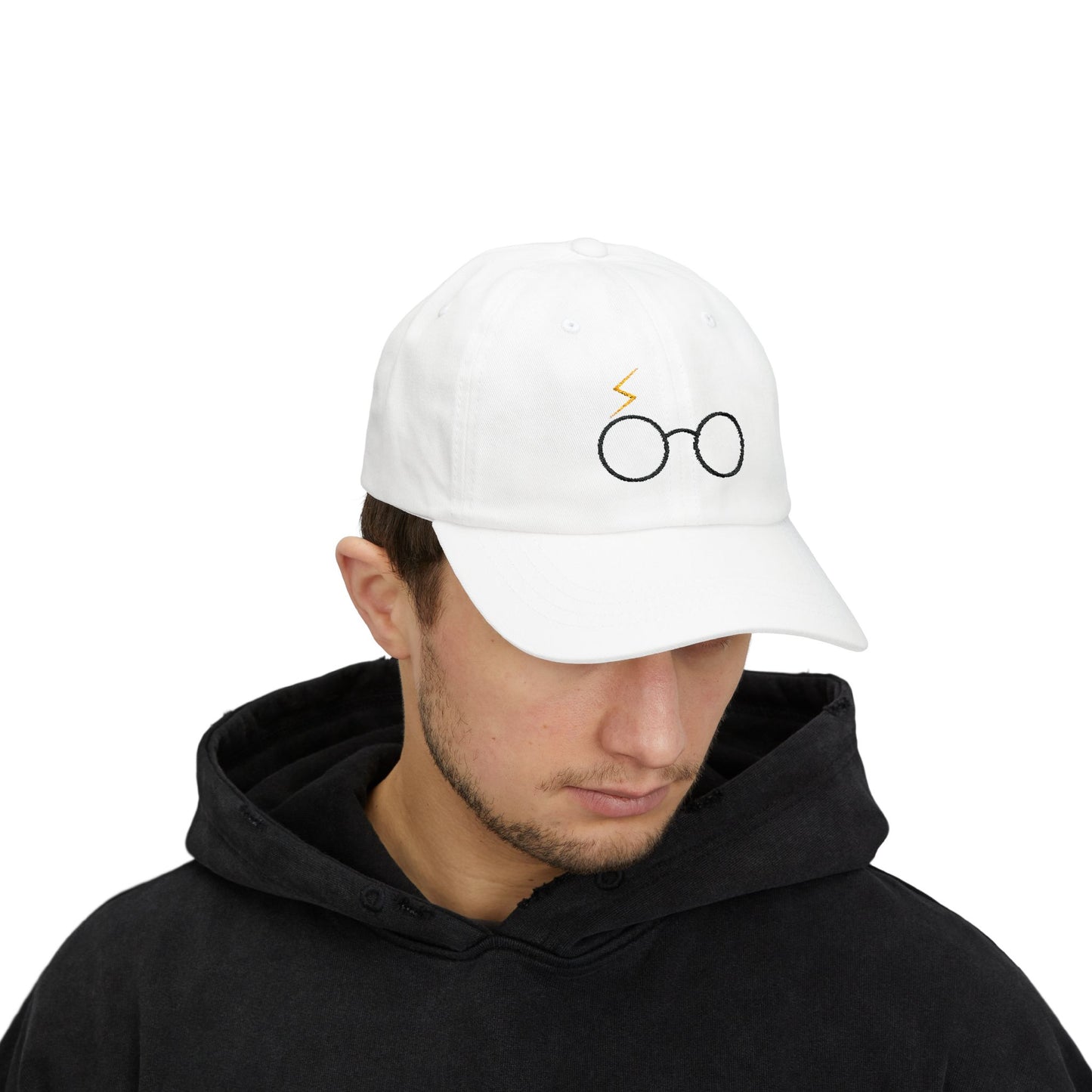 Classic Dad Cap with Harry Potter Inspired Design - White Adjustable Baseball Hat