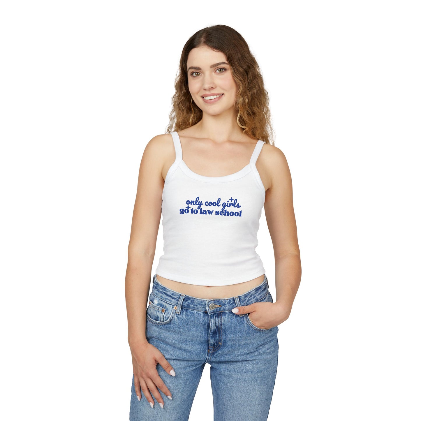 Only Cool Girls Go to Law School-Spaghetti Tank Top